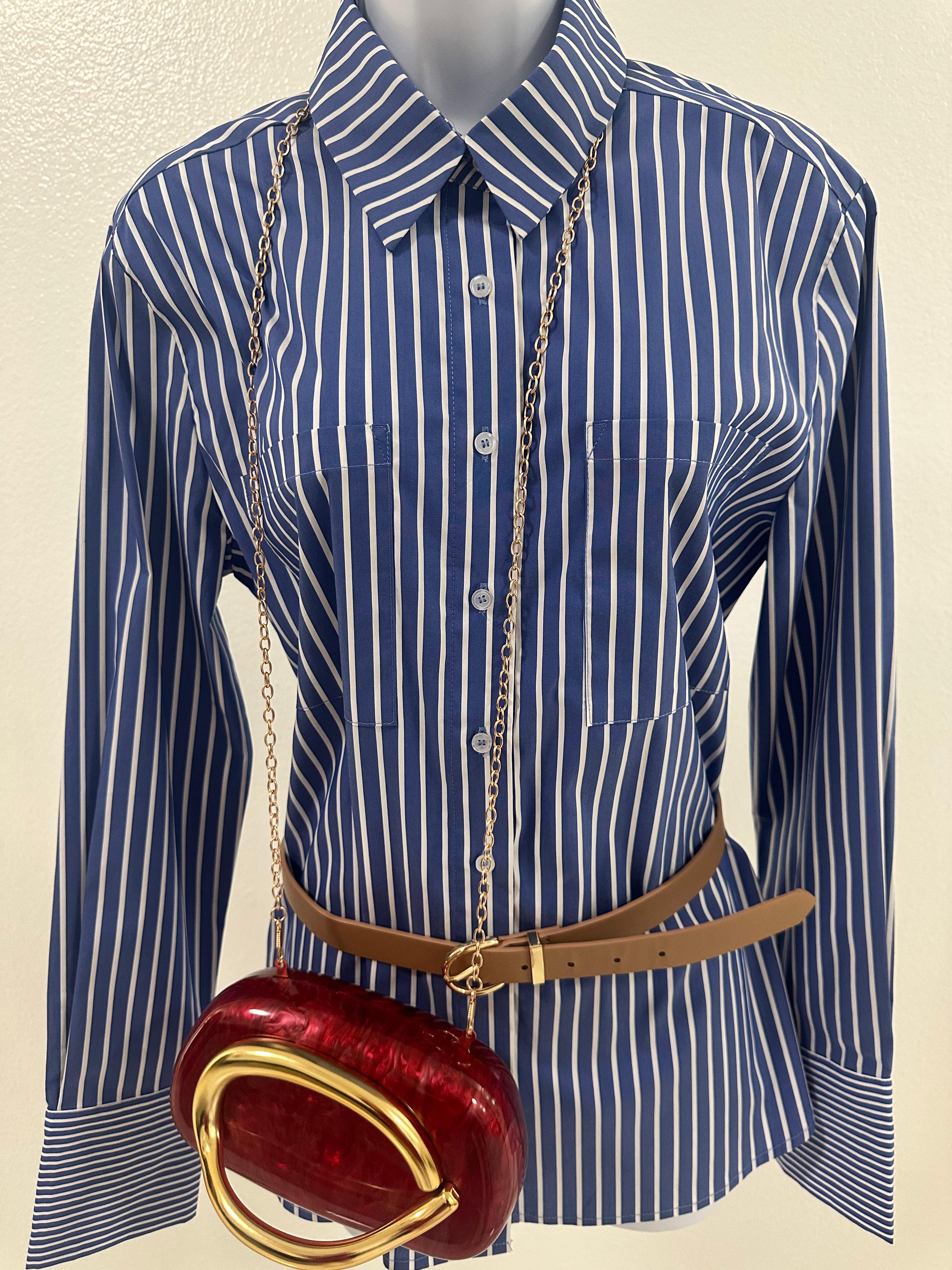 Classic Striped Long-Sleeve Button-Down