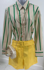 Sunny Yellow Belted Shorts