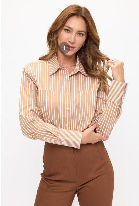 Classic Striped Long-Sleeve Button-Down