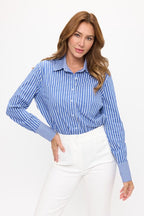 Classic Striped Long-Sleeve Button-Down
