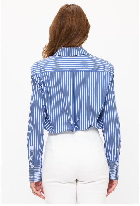 Classic Striped Long-Sleeve Button-Down