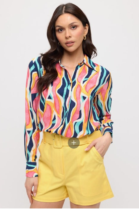 Sunny Yellow Belted Shorts