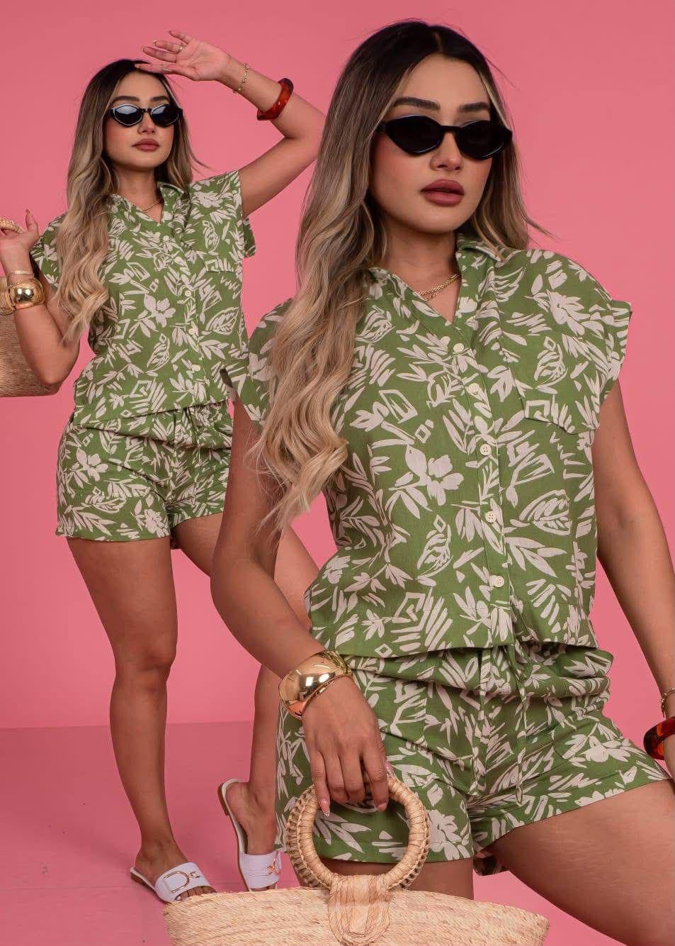 Tropical Floral Two-Piece Set