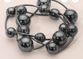 Charcoal Ball Wire Wrap Bracelet