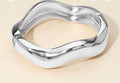Silver Wave Bangle Bracelet