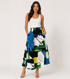 Abstract Art Print Midi Skirt