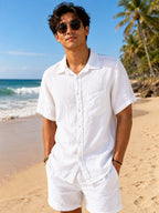 Men's Linen Shirt & Shorts Set